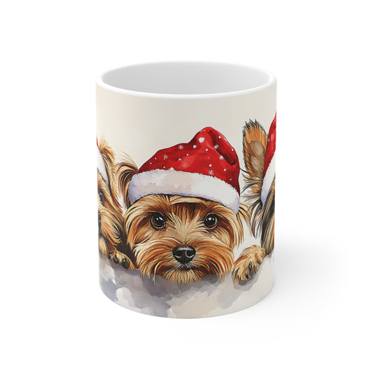 Christmas Yorkie 11 oz Mug - Holiday Coffee Cup for Yorkie Lovers, Christmas Gift, Dog Lover Mug, Cute Pet Mug, Animal Lover Cup